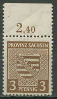 SBZ Provinz Sachsen 1945 74 X Y OR Postfrisch Mit Fluoreszierender Gummierung - Altri & Non Classificati