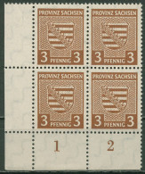 SBZ Provinz Sachsen 1945 Provinzwappen 74 X 4er-Block Ecke 3 Postfrisch - Autres & Non Classés