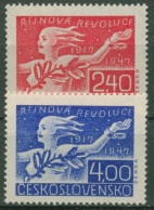 Tschechoslowakei 1947 Oktoberrevolution 527/28 Postfrisch - Unused Stamps