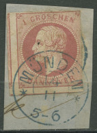 Hannover 1859 König Georg V. 14 A Mit K2-Stpl. MÜNDEN Blau, Briefstück - Hanover