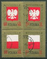 Polen 1966 1000 Jahre Polen Wappen Fahne 1689/92 ZD Gestempelt - Used Stamps