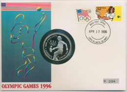 USA 1996 Olympische Sommerspiele Atlanta Numisbrief 1 Dollar Tennis PP (N443) - Sonstige & Ohne Zuordnung