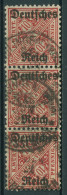 Dt. Reich Dienst 1920 Württemberg Mit Aufdruck D 58 3er-Streifen Gestempelt - Oficial