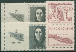 Tschechoslowakei 1947 Stadt Lidice Frauen 518/20 Zf Postfrisch - Ungebraucht