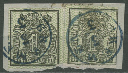 Hannover 1856/57 Wertschild Unter Wappen 9 (2) Gestempelt Briefstück, Mängel - Hanovre