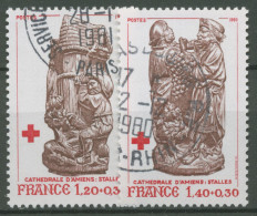 Frankreich 1980 Rotes Kreuz Kathedrale Amiens Skulpturen 2231/32 A Gestempelt - Gebraucht