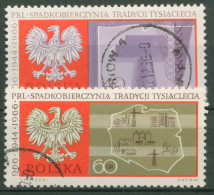 Polen 1966 1000 Jahre Polen Wappenadler 1738/39 Gestempelt - Gebruikt