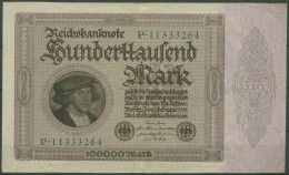 Dt. Reich 100000 Mark 1923, DEU-93a Serie P, Leicht Gebraucht (K1384) - 100.000 Mark