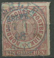 Norddeutscher Postbezirk NDP 1868 1 Gr. 4 PR-K2-Stempel BERLIN H.ST.P.B. Blau - Afgestempeld