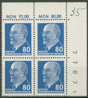 DDR 1967 Walter Ulbricht 1331 Ax I OR 2 4er-Block Ecke 2 Postfrisch - Unused Stamps