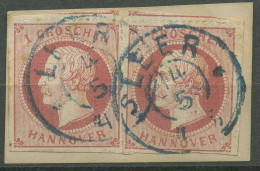 Hannover 1864 König Georg V. 1 Gr, 23 Y (2) Mit K2-Stpl. LEER, Briefstück - Hannover