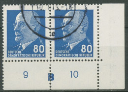 DDR 1967 Walter Ulbricht 1331 Ax II UR 3 Waag. Paar Ecke 4, DKZ "B" Gestempelt - Used Stamps