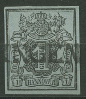 Hannover 1850 Wertschild Unter Wappen 1 Sauber Gestempelt - Hanovre