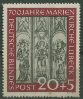 Bund 1951 Marienkirche Lübeck 140 Postfrisch, Rückseitig Fleck (R81065) - Ungebraucht