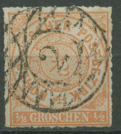 Norddeutscher Postbezirk NDP 1868 1/2 Groschen 3 Mit SA Nr. Stpl. 2 LEIPZIG - Gebraucht