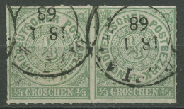Norddeutscher Postbezirk NDP 1868 1/3 Groschen 2 Waagerechtes Paar Gestempelt - Usados