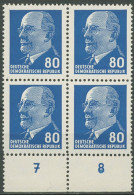 DDR 1967 Walter Ulbricht 1331 Ax I UR 2 4er-Block Postfrisch - Unused Stamps