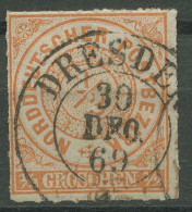 Norddeutscher Postbezirk NDP 1868 1/2 Groschen 3 Mit SA K2-Stpl. DRESDEN - Gebraucht