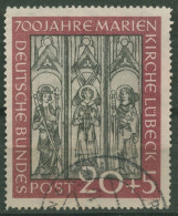 Bund 1951 Marienkirche Lübeck 140 Gestempelt, Kl. Fehler (R81070) - Usati