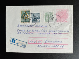 JUGOSLAVIJA YUGOSLAVIA 1981 REGISTERED LETTER RAKOVICA (KOD BEOGRADA) TO BELGRADE BEOGRAD 14-05-1981 - Cartas & Documentos