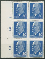 DDR 1967 Walter Ulbricht 1331 Ax II 6er-Block Rand Links Postfrisch - Unused Stamps