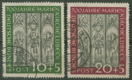 Bund 1951 Marienkirche Lübeck 139/40 Gestempelt, Mängel, Geknickt (R81069) - Gebruikt