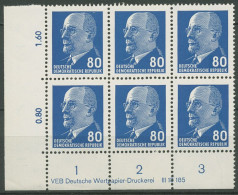 DDR 1967 Walter Ulbricht 1331 Ax II DV 6er-Block Mit Druckvermerk Postfrisch - Unused Stamps