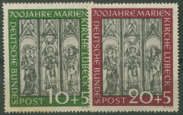 Bund 1951 Marienkirche Lübeck 139/40 Mit Falz, Gummimängel, Fleckig (R81063) - Unused Stamps