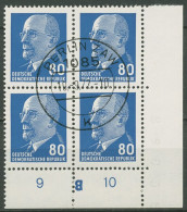 DDR 1967 Walter Ulbricht 1331 Ax II UR 3 4er-Block Ecke 4, DKZ "B" Gestempelt - Gebraucht