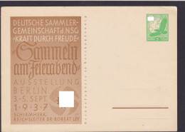 Deutsches Reich Ganzsache Philatelie Dt. Sammlergemeinschaft Ausstellung Berlin - Cartas & Documentos