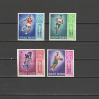 Maldives 1968 Olympic Games Mexico, Athletics, Cycling, Basketball Set Of 4 Imperf. MNH -scarce- - Zomer 1968: Mexico-City