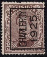Typo 110A (CHARLEROY 1925) - O/used - Sobreimpresos 1922-26 (Alberto I)