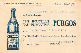 33* BORDEAUX «CIE FERMIERE » Eau Purgative PURGOS         RL08.0021 - Bordeaux