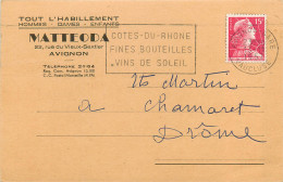 84* AVIGNON Correspondance  « habillement » MATTEODA       RL09.0787 - Avignon