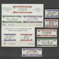 Mexico 1966 Olympic Games Mexico, Wrestling, Boxing, American Football Etc. Set Of 5 + 2 S/s MNH - Sommer 1968: Mexico