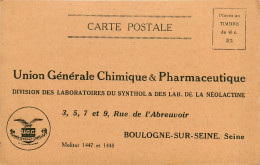 92* BOULOGNE S/SEINE   Union Chimique Et Pharmaceutique    RL10.0412 - Santé