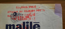 Lettre De 1988 - Oblitération Rouge De Toulon CT "courrier Spolié Attaque Du Fourgon Postal Du 16 Mai 1988" Malile - Collectors