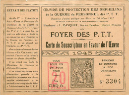 94* CACHAN Foyer Des P.T.T  Protection Orphelins De Guerre (1945) RL10.1232 - Cachan