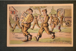 Carte Postale Humorisitque Militaires Soldats Radio Livres Soldaten  H.d B 359 - Humour