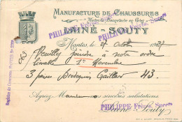 78* MANTES  Carte Manufacture De Chaussures « laine - Souty »    RL13.0188 - Mantes La Ville