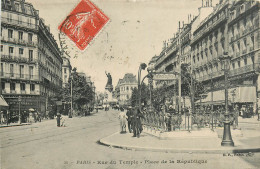 75* PARIS (3)  Rue Du Temple  Place De La Republique      RL27,0187 - Arrondissement: 03