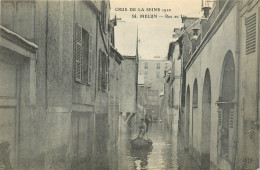 77* MELUN Crue  1910    -  La Rue Au Lin   RL27,1783 - Melun