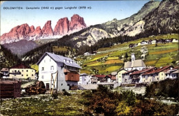 CPA Campitello Di Fassa Südtirol, Blick Auf Ort Gegen Langkofel, Dolomiten - Autres & Non Classés