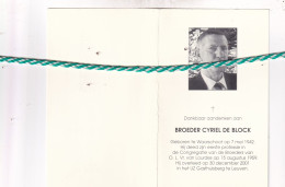 Broeder Cyriel De Block, Waarschoot 1942, Leuven 2001. Foto - Obituary Notices