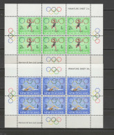 New Zealand 1968 Olympic Games Mexico, Athletics, Swimming Set Of 2 Sheetlets MNH - Ete 1968: Mexico