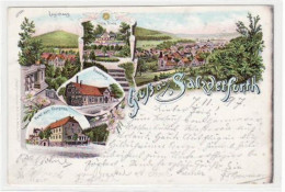 39080311 - Salzdetfurth, Lithographie Mit Badehaus, Logirhaus, Villa Thiele U. Hotel Zum Kronprinz Gelaufen, 1907. Oxyd - Other & Unclassified