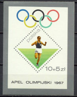 Poland 1967 Olympic Games S/s MNH - Zomer 1968: Mexico-City