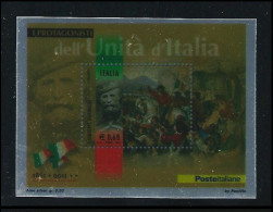 ● ITALIA  2011 ֍ Giuseppe Garibaldi ● EDIZIONE Speciale Su LAMINA D' ARGENTO ● RARO = Solo 2 Mila Pezzi ● - 2011-20:  Nuevos