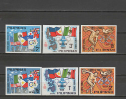 Philippines 1968 Olympic Games Mexico 6 Stamps Imperf. MNH - Verano 1968: México
