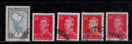 ARGENTINA  1951-54  SCOTT #594,628-631  USED - Oblitérés